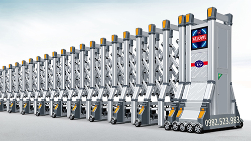 Cổng xếp tự động hợp kim nhôm