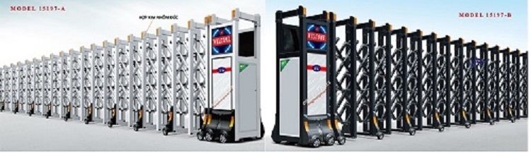 Cửa xếp tự động hợp kim nhôm 15197