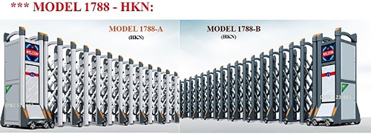 Cổng xếp hợp kim nhôm 1788