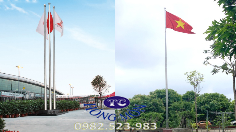 Cột cờ điện điều khiển nâng hạ cờ bằng điều khiển từ xa