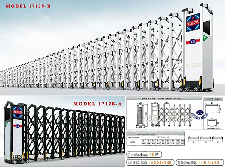 Cửa cổng xếp trượt model17128