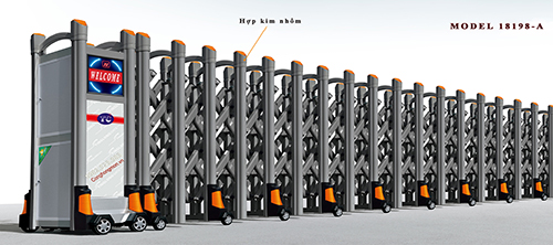 Cửa cổng xếp nhôm