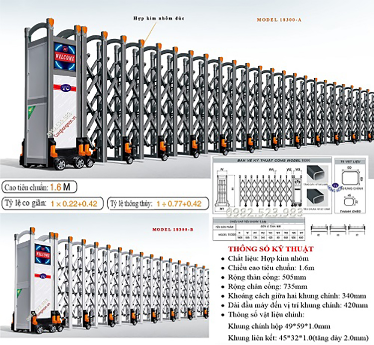 Cổng xếp tự động 18300