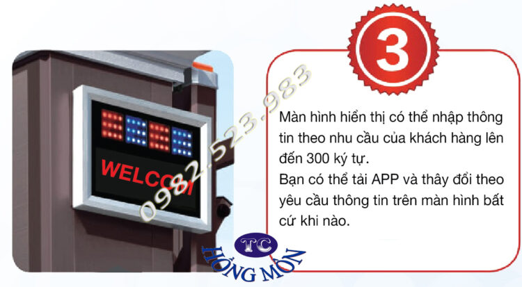 Màn hình led cổng xếp giá rẻ S19 Hình ảnh màn hình led chạy chữ trên cổng xếp tự động S19