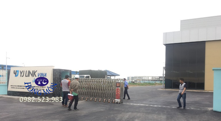Cổng xếp điện tự động lắp đặt tại KCN An Dương, Hải Phòng