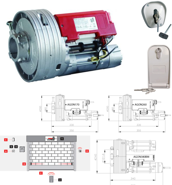 Động cơ cửa nâng garage AGON