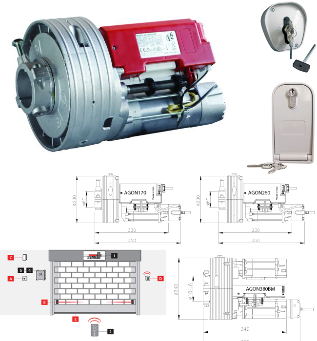 Động cơ cửa nâng garage AGON
