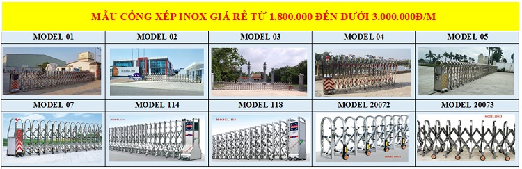 Hình ảnh những mẫu cổng xếp inox giá rẻ
