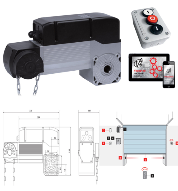 Mô tơ kéo cổng cửa nâng garage FM60
