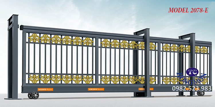 Mẫu cửa cổng lùa đẹp 2078-E