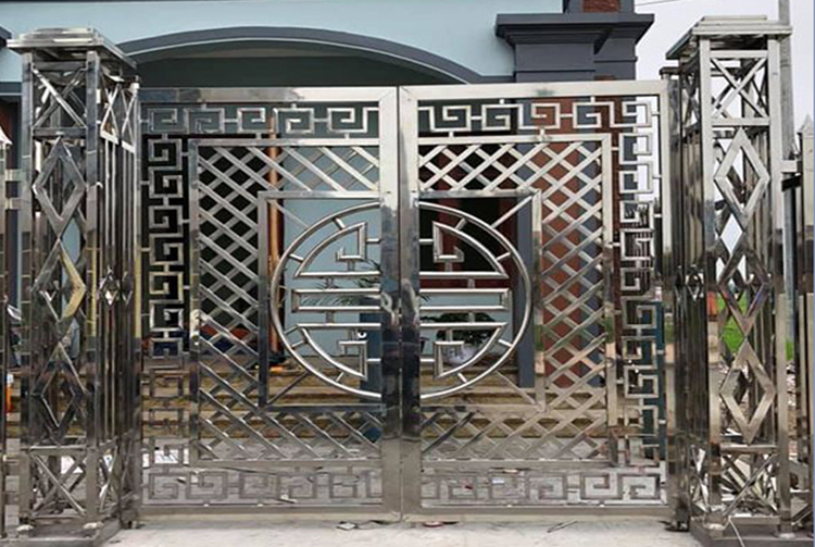 Cổng inox 2 cánh chữ thọ
